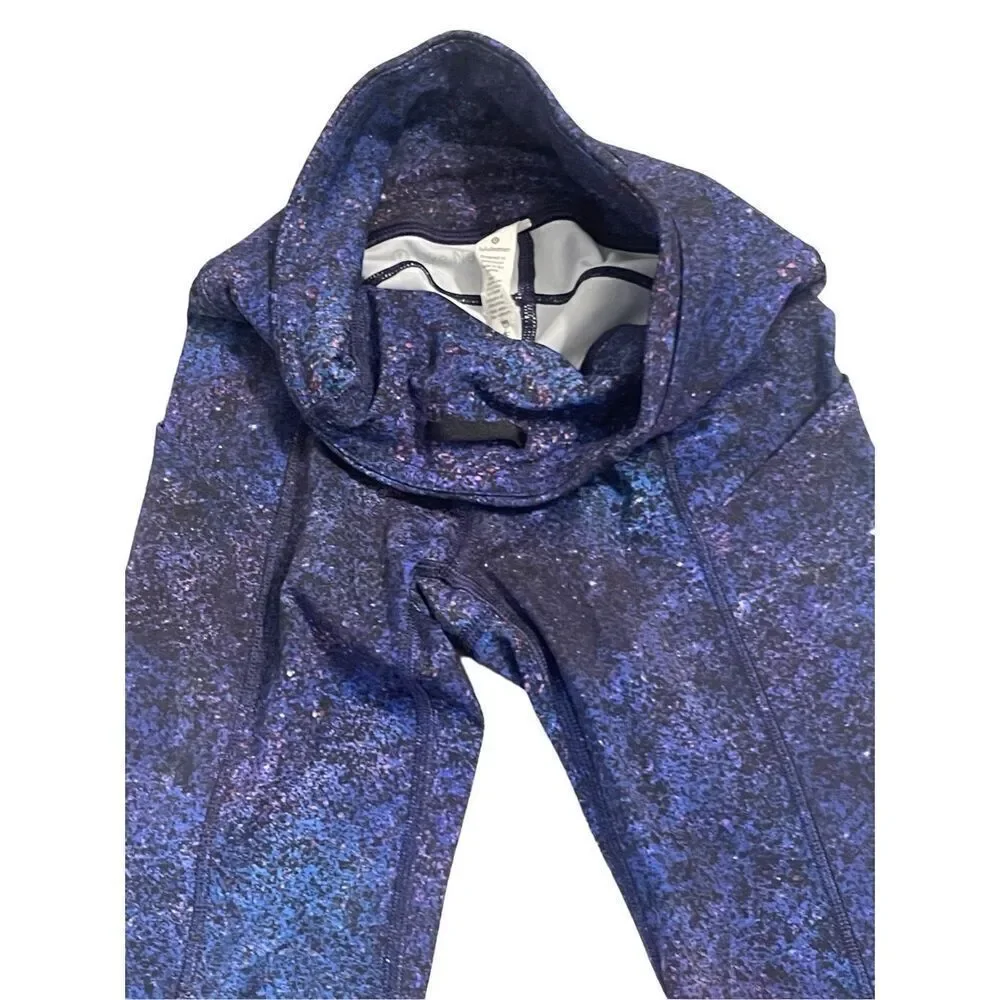 Lululemon Fast and Free High-Rise Crop II Nulux Polar Lights Blue Multi Size 0